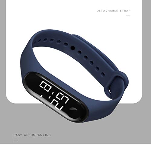 Boys Watch LED Sport Digital Touch Screen Outdoor Black Watches Boys Girls Men Women Gift Dress Watch New Black (White Light)