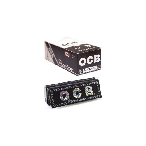 Ocb Premium Rolling Papers W/ Tips 1 1/4 50 Leaves Unflavored Pack Of 1