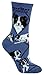 Border Collie Animal Socks On Blue 9-11