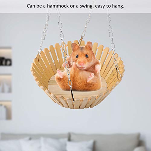 Hamster Hammock Toy, Parrot Cool Summer Bamboo Swing Cage Accessories Pet Birds Hanging Bed Small Animal Swing Nest Parakeet Squirrel Galesaur Swing Toys