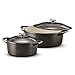 Tramontina Enameled Cast Iron Covered Dutch Oven Combo, 2-Piece (7-Quart & 4-Quart), Gunmetal Gray