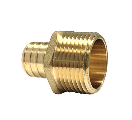 Libra Supply 3/4 inch Pex to 1/2 inch MPT(3/4'' to 1/2'', 3/4-inch to 1/2-inch) Lead Free PEX Copper Male Adapter, Barb x MIP, (Click in for more size options), Pipe Fitting Plumbing Supply