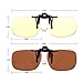 Blue Light Filter Clip On Glasses,Shileded Blue Light Blocking Computer/Gamer Glasses Flip Up Anti Eye Strain UV Protection with Amber Tint Lens-FDA Registered(Yellow+Brown)