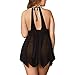 FeelinGirl Women Lace Nightgown Sleepwear Black 3XL