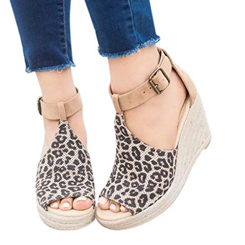 Women Sandals Summer,Women Fashion Dull Polish Sewing Peep Toe Wedges Hasp Sandals Flatform Shoes Yellow