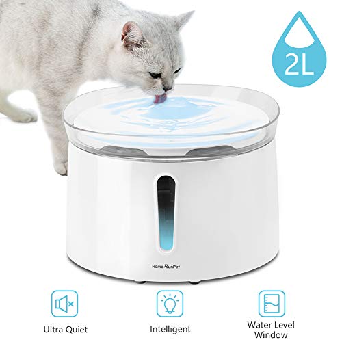 HomeRunPet Cat Water Fountain Automatic Dog Water Dispenser, 68oz/2L