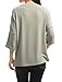 Allegra K Women's Christmas Drop Shoulder 3/4 Sleeves Horse Print Loose Top Large Gray