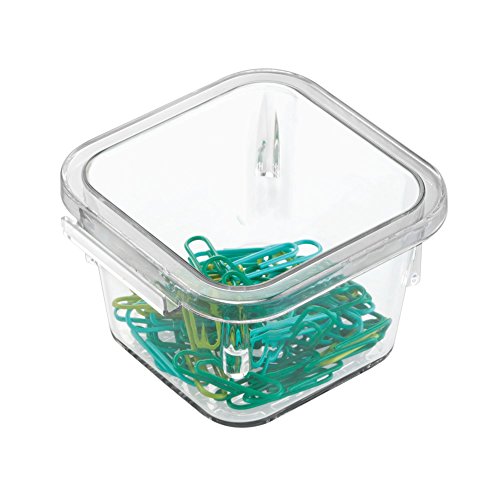 mDesign Desk Interlocking Drawer Organizers for Office Supplies, Pencils, Pens, Scissors, Tape, Markers - 7 Piece Set, Clear