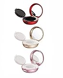 15ml 0.5oz Empty Upscale Portable Make-up Powder Container Air Cushion Puff Case with Sponge Powder Puff Inner Container and Mirror Round Foundation BB Cream Box (pink)