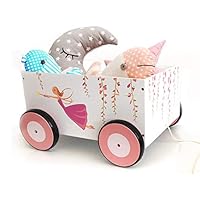 london-kate Pull Along STORAGE CART TOY BOX - Perfect for Organizing Baby Toys, Kids Toys, Baby Clothing,Children Books