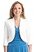 Rekucci Women's Soft Knit Rounded Hem Stretch Bolero Shrug (Small,Off White)