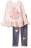 Nannette Girls' 2 Piece Graphic Top and Legging Set