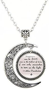 Moon Pendant Inspirational Pendants Necklace Albus Dumbledore Quote jewelry gift for Friends