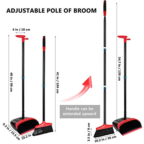 Homemaxs Broom and Dustpan Set, [2021 Upgraded] Broom and Dustpan with