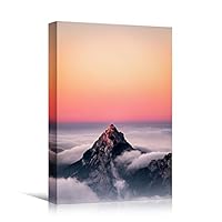 Canvas Wall Art Mountain View Sunset Coastal Multicolor Photography Relax/Calm Romantics Sunset - 12x18 inches