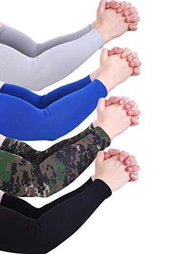 image for Mudder 8 Pairs Unisex UV Protection Arm Cooling Sleeves Ice Silk Arm C