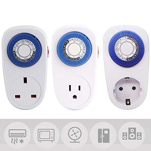 AMZVASO - 24 Hours Programmable Mechanical Mini Timer Switch Smart Countdown Switch Socket 230V16A Blue