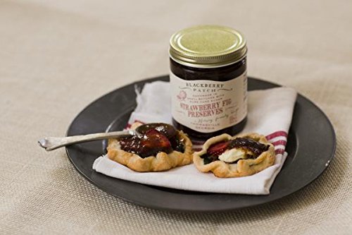 Blackberry Patch Strawberry Fig Preserves 10 oz Jar - Gourmet All Natural, Whole Real Fruit, Small Batch Flavor - Great for Dessert Filling or Topping. Try it on crostini with cream cheese!