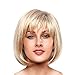 BLONDE UNICORN Blonde Bob Wig with Bangs Straight Human Hair Wigs for Women Daily Use