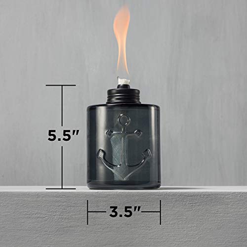 TIKI Brand  1118128 Set Sail Glass Table Torch 3-Pack 5.5-inch, Blue - Thumbnail 4