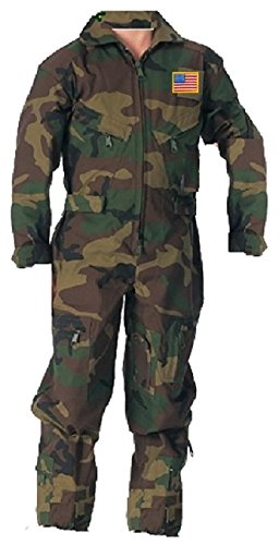 Kids Future Pilot Woodlands Camo Coverall/Flight Suit (Small)