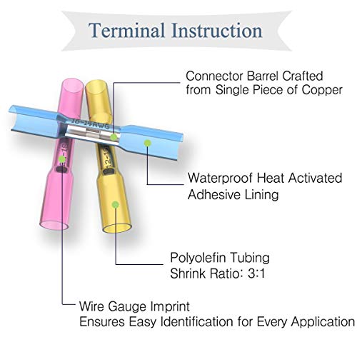 220PCS Heat Shrink Butt Connectors Sopoby Electrical Connectors