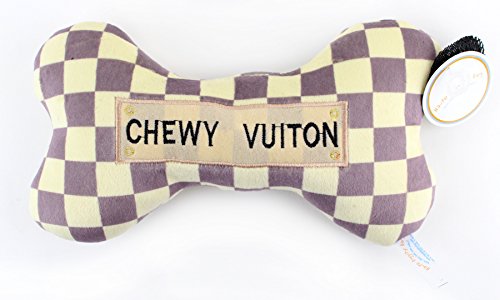 Chewy Vuiton Checker Bone Dog Toy, XL for Big Dogs