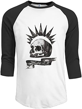 Men's Life Is Strange-Chloe Price Misfit Skull Raglan Shirts Popular 3/4 Sleeve Baseball Tee Black