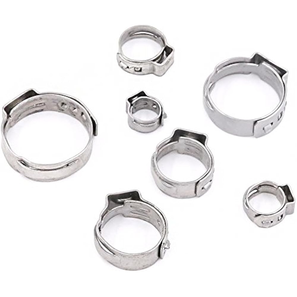 42Pcs 721mm 304 Stainless Steel Single Ear Stepless Hose Clamps
