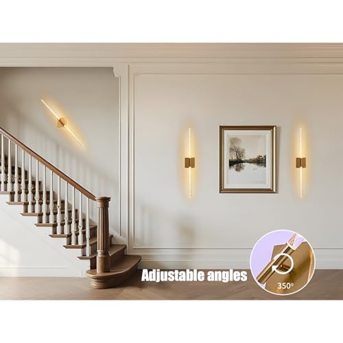 ALISMAEEL Wall Sconces Set of Two Battery Operated Wall Sconce 350° Rotation 10000mAh Wall Lights 3000K-6000K Tri-Color Dimming Equipped with Eemote Control for Bedroom, Living Room, Hallway, Bathroom