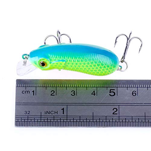 FJJ-DIAOYU, 1pc 50mm 7 g Mini-Kurbel-Köder-Streifen Angelköder harten Sea Fischköder Pesca Tauchtiefe 0.3-1.2m (Farbe… – Bild 7