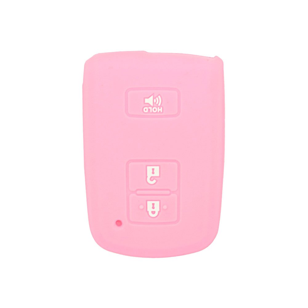 BROVACS Silicone Cover Protector Case Holder Skin Jacket Compatible with TOYOTA 3 Button Smart Remote Key Fob CV2401 Pink