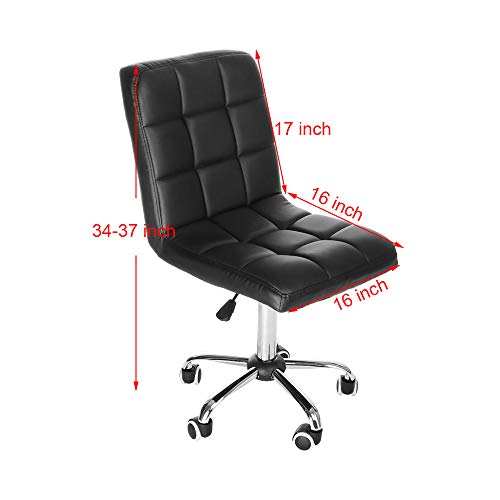 Onefa Office Chair Fashion Casual Lift Office Work Chair Beauty Salon Black Home Fashion Leisure Swivel Staff Lifting Salon Drawing Tablecloth Stands Adjustable (Black) - Thumbnail 4