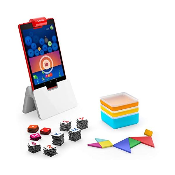 Osmo - Genius Starter Kit für Fire-Tablet - 5 Lernspiele - 6-10 Jahre - Mathematik, Rechtschreibung, Kunst, Kreativität…