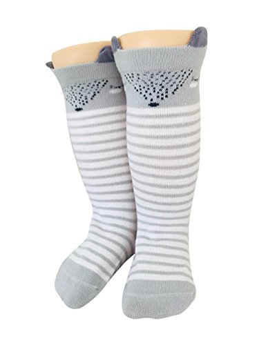 Baby Girl Knee High Toddler Socks 8-24 Months Anti Slip Non Skid Leg Warmer Best Gift for 1 Year Old Girl From Tiny Captain (Small, Pink)