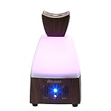 Homdox Essential Oil Diffuser Mini Air Purifier with 7 Color Changing LED Light Deep Brown,Ideal for use in the office, decoration and sterilization