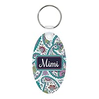 ThisWear Mimi Paisley Mimi Birthday Gifts Mimi Grandma Aluminum Oval Keychain Keytag