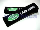 LAND ROVER Exquisite Embroidered Badge Comfortable Seat Belt Shoulder Pad Cover Velcro Opening Black 1 Pair