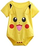 Yoyoworld Baby Girls' Pikachu Cute Onesie Funny Bodysuit Short Sleeves