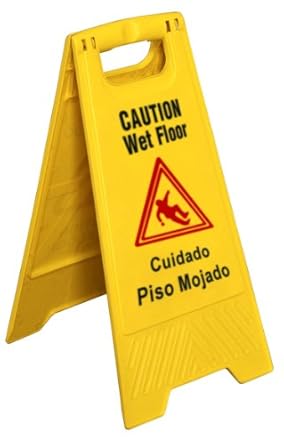 New Star Foodservice 54613 Safety Caution Wet Floor Sign English