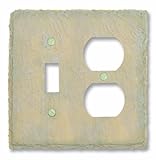 Amertac 8345TDA 1 Toggle/1 Duplex Faux Slate Wallplate, Almond