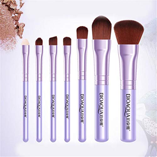 Yunzee 7PCS/Set Creative Eye Shadow Brush Loose Powder Brush Cosmetology and Hairdressing Whisk Brush Cosmetic Brush Makeup Tools Set,Peacock Purple,Fiber - Thumbnail 6