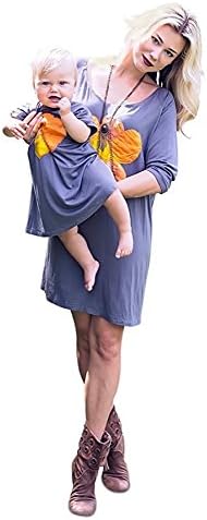 Matching Mother Daughter Dresses | Unique Designer Matching Outfits | Best Quality | 100% Cotton (Child: 2-3 Years) Grey