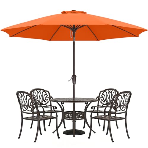 ABCCANOPY Sonnenschirm wasserdicht UV50+ mit Kurbel, Orange 270cm