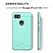 Teelevo Wallet Case for Google Pixel 2 XL, Dual Layer Case with Card Slot Holder and Kickstand for Google Pixel 2 XL - Mint Green