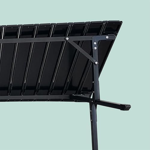 Mesa de Campismo Dobrável Ajustável Resistente às Intempéries 44x90x60 cm Preto