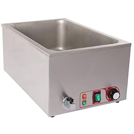 Beeketal Gastronorm Bain Marie 'BBM-A' mit Ablaufhahn, Profi Gastro Speisewärmer passend für (GN) 1/1 Gastronorm Behälter, Wa