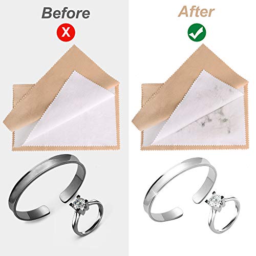 IMPROVED Jewelry Cleaner Kit Includes 2 Pens and Pro Polishing Cloth Made in USA from Pure Cotton for Diamond Rings, Gold, Silver, Platinum Jewelry, Precious Stones
