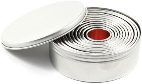 Nested Round Plain Tin Cookie Cutter Set 11 Pc L413