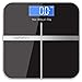 Hippih Smart Weigh Body Digital Precision Scale with Step-On Technology Easy-to-Read Measures Weight 400lb/180kg AAA Glass Square 006 (Black)